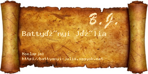 Battyányi Júlia névjegykártya